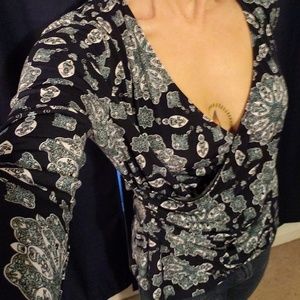 Mandala print Wrap Top